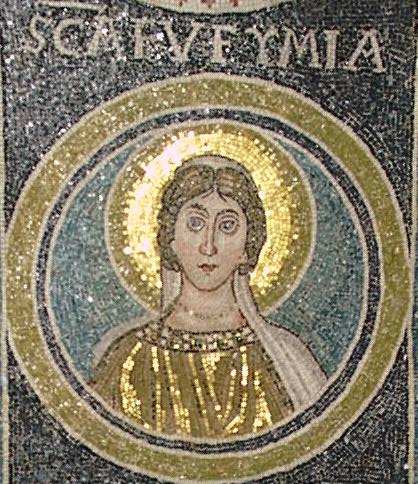 .   .    VI . Byzantine mosaic of St. Euphemia of the 6th century. Porec, Basilica of Euphrasius. Source: vatopaidi.wordpress.com