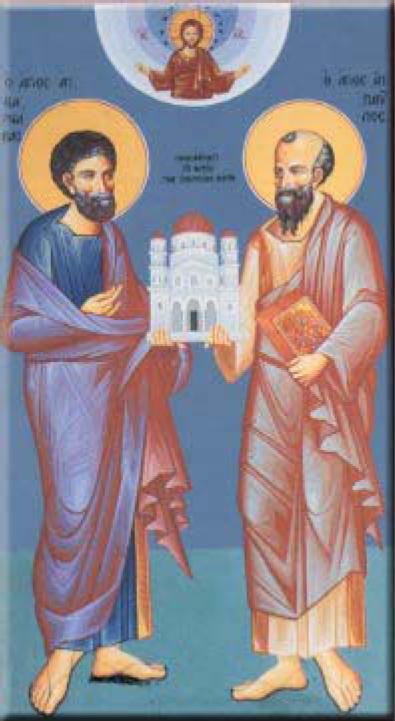 Οι Απόστολοι Παύλος και Βαρνάβας, ιδρυτές της Εκκλησίας της Κύπρου.